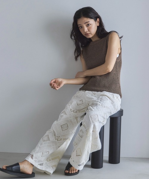 エブール ebure 完売 シルクテープハンドニット タンクトップ エブール