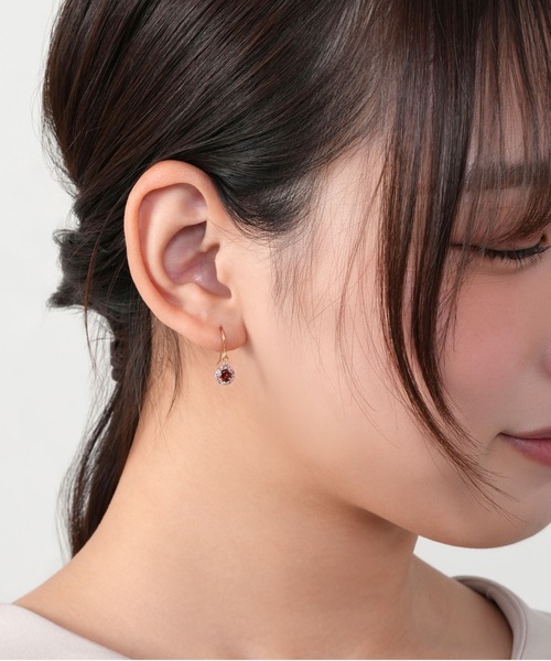 Vendome Aoyama ×資生堂　K18YGアメシスト&ダイヤモンドピアス VENDOME AOYAMA（ヴァンドーム青山） ピアス K18YG ガーネット