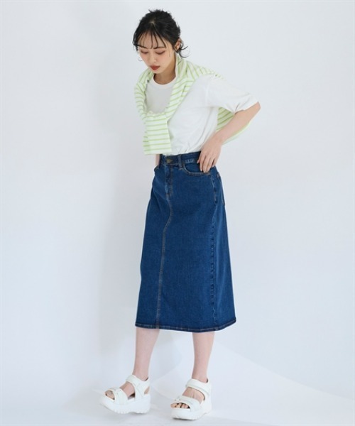 ニッセン（nissen） スカート 夏 すごのびストレッチデニムスカート