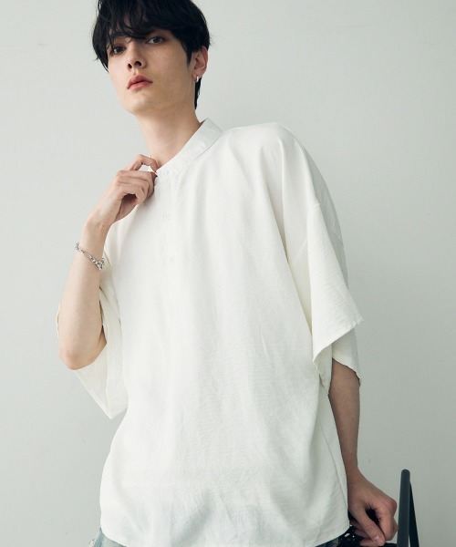 tシャツ Over size wide sleeve tops / オーバーサイズワイドスリーブノーカラートップス メンズ レディース | Shoowtime | 10