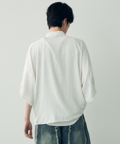 tシャツ Over size wide sleeve tops / オーバーサイズワイドスリーブノーカラートップス メンズ レディース | Shoowtime | 12