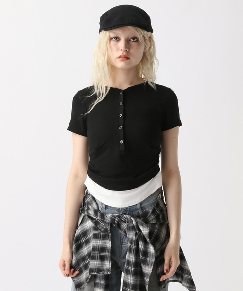 tシャツ スキッパーカットプルオーバー レディース プルオーバースキッパーシャツブラウス | レディース