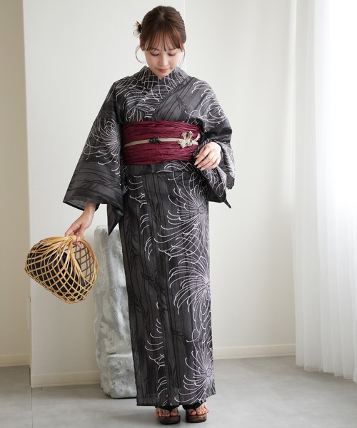 浴衣3点セット ニコアンティークオリジナル 国内染色 ニュアンスカラーレトロ* utatane（ウタタネ）の「選べる浴衣3点セット ニコアンティーク