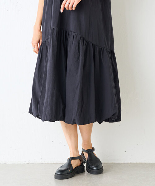 ビアズリー　バルーン　ワンピース ビアズリー BEARDSLEY バルーンコットンワンピース （black