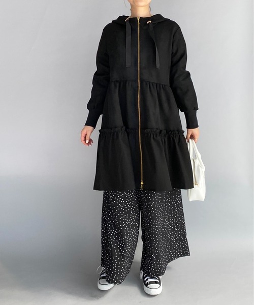 「PICCIN PERLA」 ジップアップパーカー M ブラック レディース PICCIN 「PICCIN」 ジップアップパーカー M ブラック レディース
