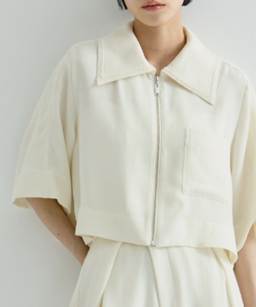 ブラウス シャツ 「STUDIOUS/ステュディオス」Half Sleeve Mesh Shirt/ハーフスリーブメッシュシャツ レディース