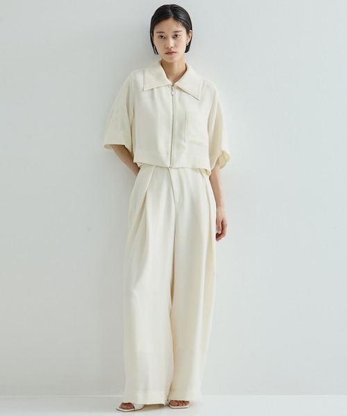 ブラウス シャツ 「STUDIOUS/ステュディオス」Half Sleeve Mesh Shirt/ハーフスリーブメッシュシャツ レディース STUDIOUS ブラウス シャツ 「STUDIOUS/ステュディオス」Half