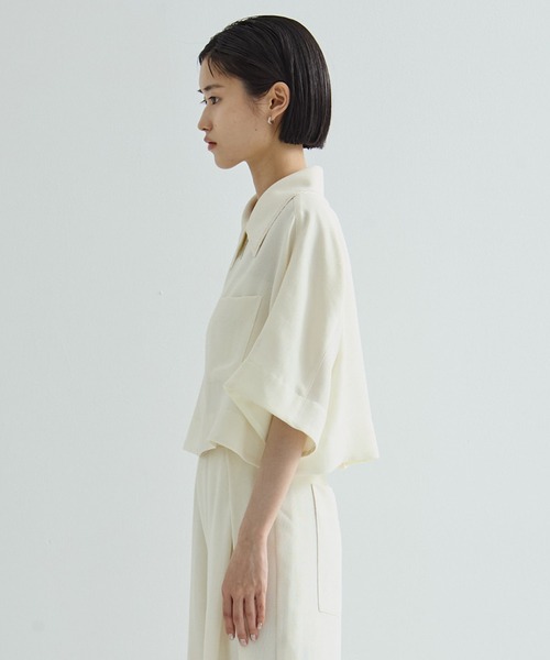 ブラウス シャツ 「STUDIOUS/ステュディオス」Half Sleeve Mesh Shirt/ハーフスリーブメッシュシャツ レディース STUDIOUS ブラウス シャツ 「STUDIOUS/ステュディオス」Half