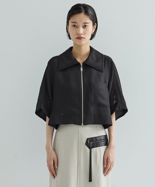 STUDIOUS ハーフスリーブメッシュシャツ STUDIOUS ブラウス シャツ 「STUDIOUS/ステュディオス」Half