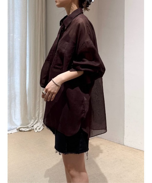 STYLEMIXER ブラウス シャツ ルーズポケットシアーシャツ 春服