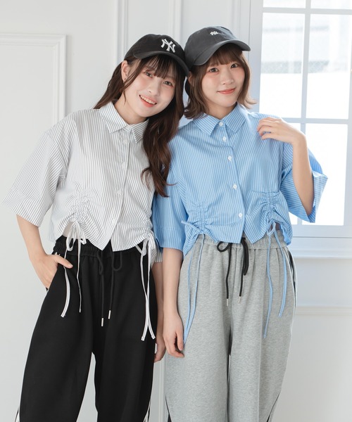 ブラウス シャツ 「HL」SHEER STRIPE BOXY SHIRT レディース HL】SHEER STRIPE BOXY SHIRT｜CONVERSE TOKYO (コンバース