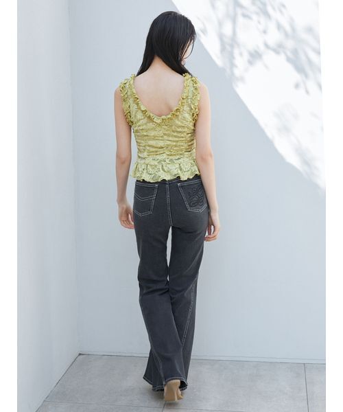 SNIDEL（スナイデル） tシャツ カットレースフリルプルオーバー