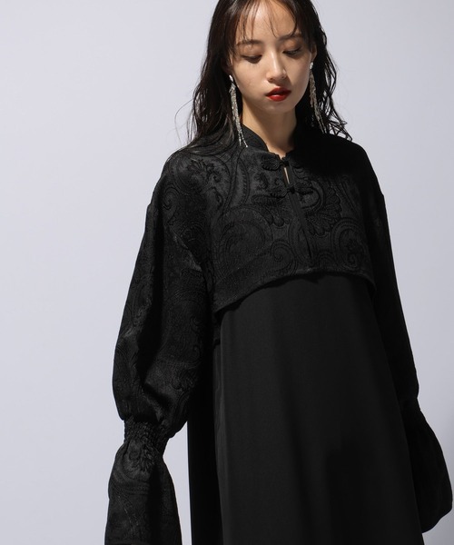 Ado × HARE(アド × ハレ) レースハイショクワンピース ブラック Ado × HARE(アド × ハレ) Lace color scheme dress レースハイ