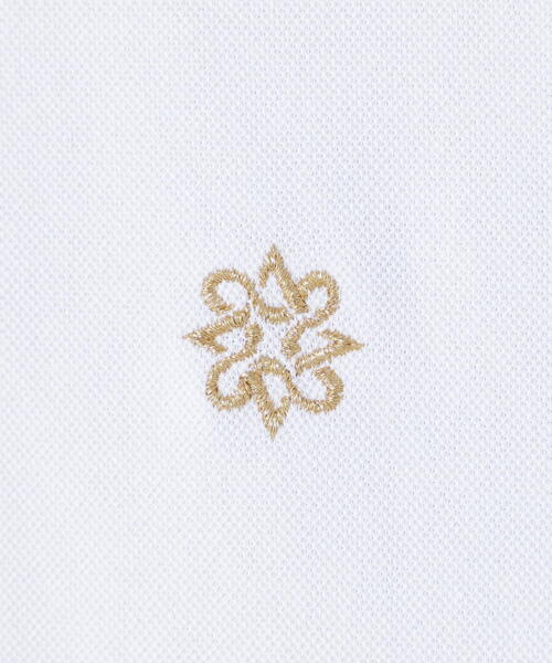 ポロシャツ ポロ 「St ANDREWS」ポリエステル強撚鹿の子リーフ柄刺繍半袖シャツ (WOMENS) レディース ポリエステル強撚鹿の子リーフ柄刺繍半袖シャツ (MENS) | St