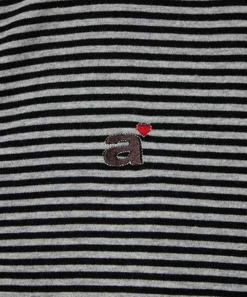 【aeae】★ストライプSMALL LETTERフードジップアップ★ aeae パーカー STRIPE SMALL LETTER HOOD ZIP UP レディース