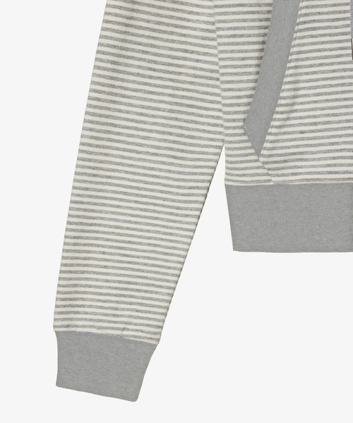 aeae パーカー STRIPE SMALL LETTER HOOD ZIP UP レディース