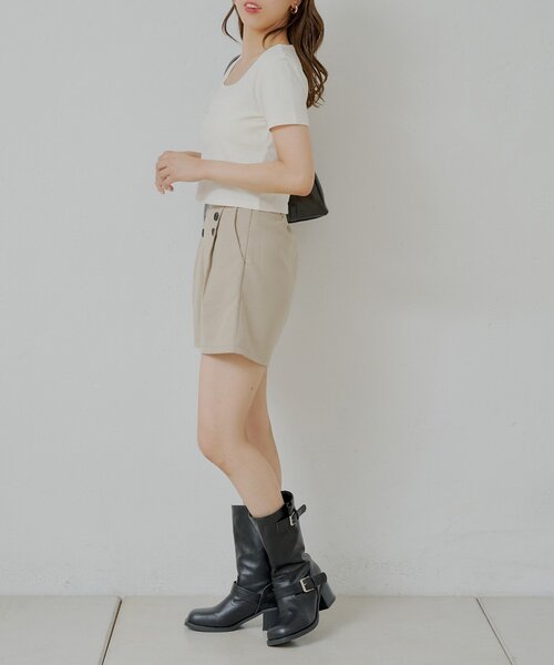 Chico パンツ サイドボタンデザインショートパンツ レディース