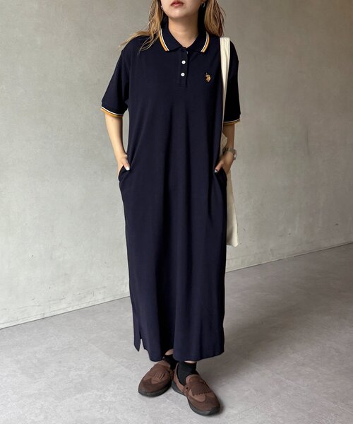 V12 ネイビー ポロワンピース U.S. POLO ASSN. ワンピース ポロワンピース : ZOZOTOWN Yahoo