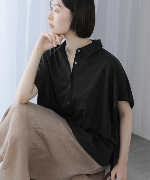 ブラウス シャツ 「洗える」ストレッチシャツ レディース