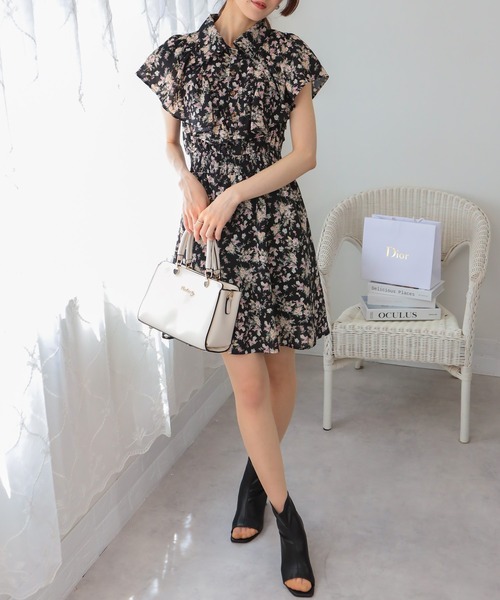 pumpkin port（パンプキンポート） ワンピース フリル使い 襟付きミニ