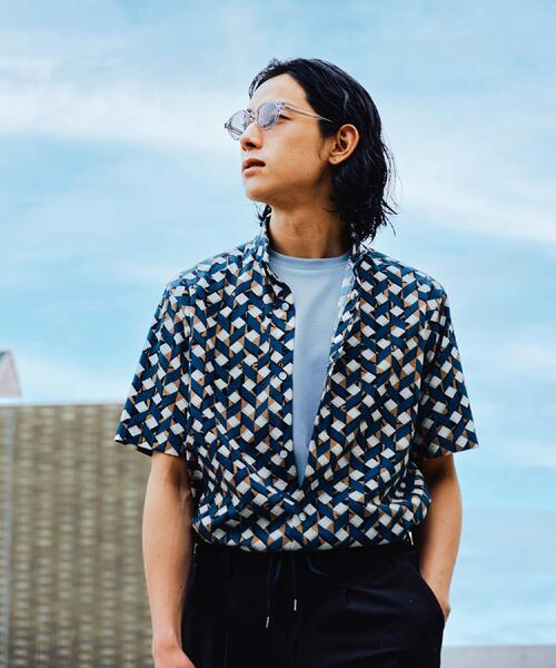 TAKEO KIKUCHI（タケオキクチ） シャツ 半袖 「COOL CITY WEAR」籠目