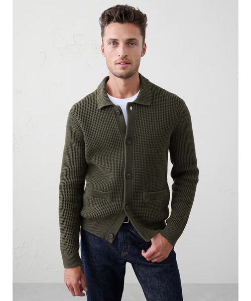 メンズカーディガン（色：グリーン系）｜トップス｜ファッション