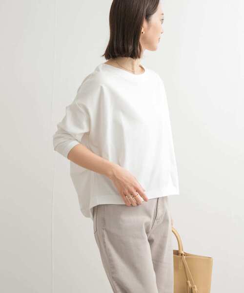 「URBAN RESEARCH DOORS」 7分袖カットソー MEDIUM オフホワイト レディース