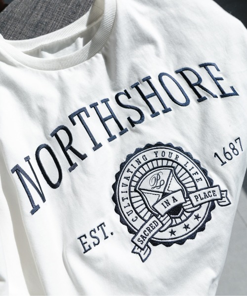 ap retro tシャツ カレッジロゴ刺繍BigTeeシャツ レディース