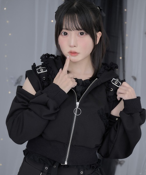 パーカー 「ililil/イルイルイル」「きまぐれニャンコの3wayサブカルパーカー」猫耳ジップパーカー レディース ililil パーカー 「ililil/イルイルイル」「きまぐれニャンコの