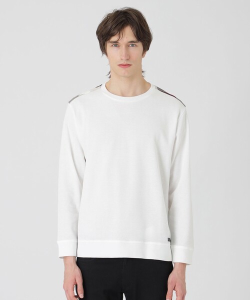 BLACKLABEL CRESTBRIDGE チェックカットソー BLACK lab.】ファブリックコンビクレストブリッジチェックT