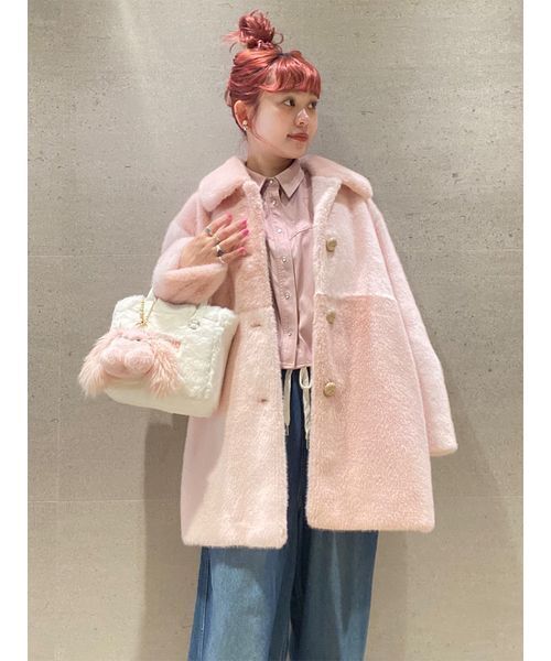 FURFUR ステンカラーコート コート パッチワークエコファー