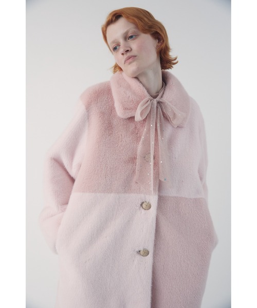 FURFUR ステンカラーコート コート パッチワークエコファー