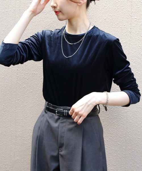 tシャツ THE SHINZONE/シンゾーン　ベロアロングスリーブTEE　VELOURS LONG SLEEVE TEE　25AMSCU03 レディ