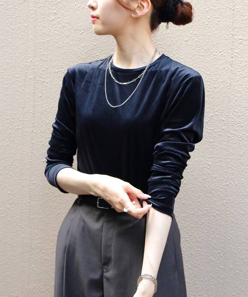 tシャツ THE SHINZONE/シンゾーン　ベロアロングスリーブTEE　VELOURS LONG SLEEVE TEE　25AMSCU03 レディ THE SHINZONE tシャツ SHINZONE/シンゾーン ベロアロング
