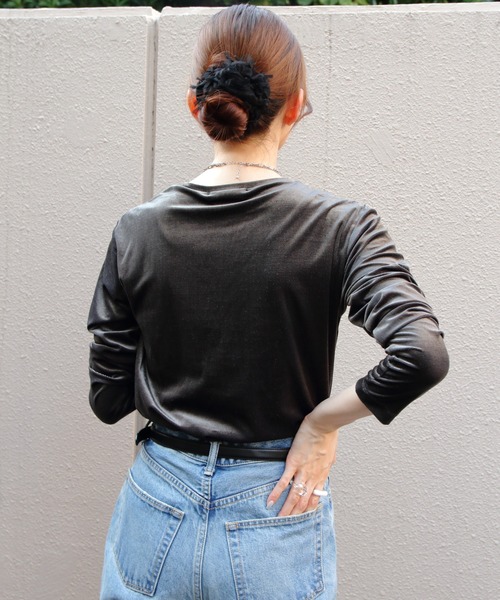 tシャツ THE SHINZONE/シンゾーン　ベロアロングスリーブTEE　VELOURS LONG SLEEVE TEE　25AMSCU03 レディ THE SHINZONE tシャツ SHINZONE/シンゾーン ベロアロング