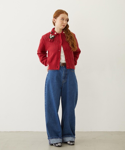 MILKFED.（ミルクフェド） カーディガン STRAWBERRY KNIT CARDIGAN