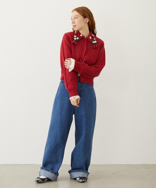 MILKFED.（ミルクフェド） カーディガン STRAWBERRY KNIT CARDIGAN