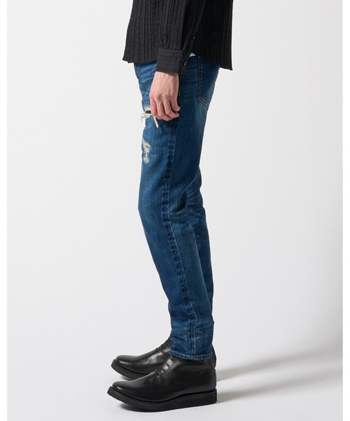 「wjk」 ダメージ加工デニムパンツ LARGE ブルー系その他 メンズ