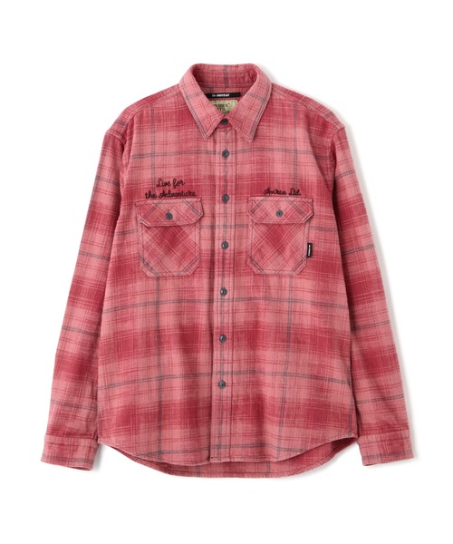 AVIREX（アヴィレックス） シャツ BLEACH WASHED NEP CHECK SHIRT