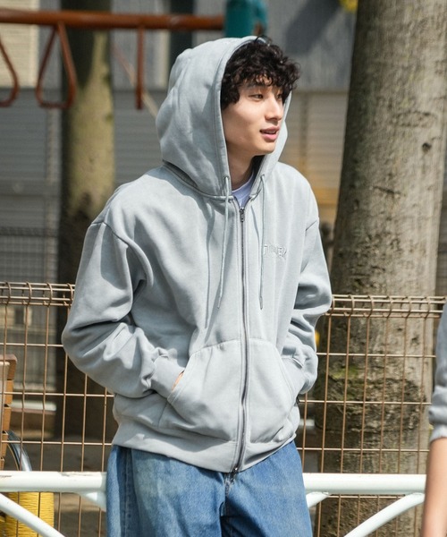 パーカー 「THRASHER / スラッシャー」ピグメントキモウＺＩＰフーディー 裏起毛 ヘビースウェット マグロゴ メンズ レディース_1