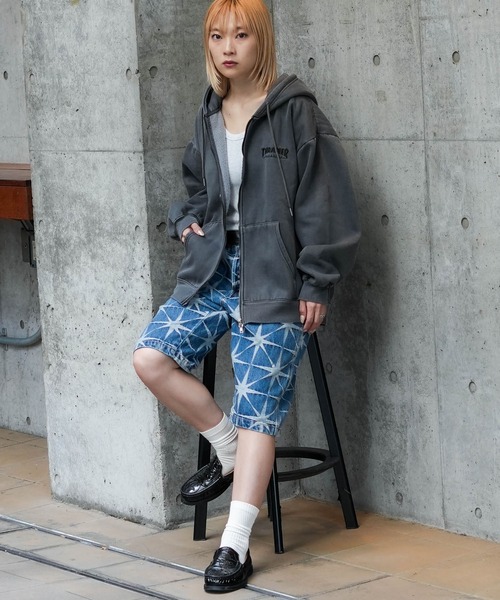 パーカー 「THRASHER / スラッシャー」ピグメントキモウＺＩＰフーディー 裏起毛 ヘビースウェット マグロゴ メンズ レディース_3