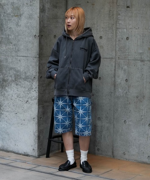 パーカー 「THRASHER / スラッシャー」ピグメントキモウＺＩＰフーディー 裏起毛 ヘビースウェット マグロゴ メンズ レディース_5