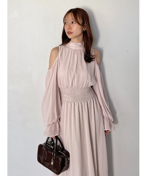 【美品】SNIDEL スナイデル コールドショルダーワンピース OLV 1 SNIDEL ワンピース コールドショルダーボウタイワンピース : ZOZOTOWN