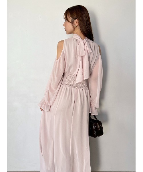 SNIDEL（スナイデル） ワンピース コールドショルダーボウタイ