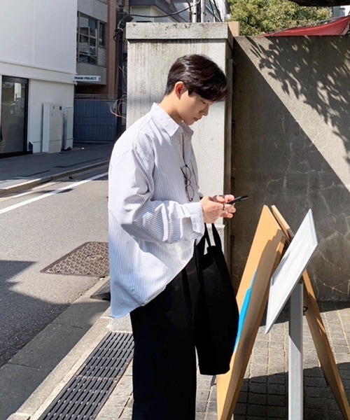 NOWLE（ノウル） シャツ 「NOWLE」ルーズフィット ピンストライプ