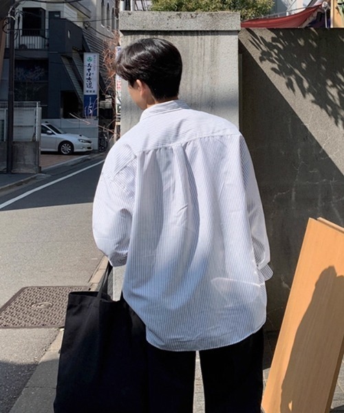NOWLE（ノウル） シャツ 「NOWLE」ルーズフィット ピンストライプ
