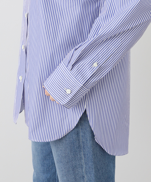 Deuxieme Classe / ドゥーズィエムクラス | 2024AW | Conventional Shirt コットン ストライプ シャツ | F | ブルー | レディース Deuxieme Classe（ドゥーズィエムクラス） ブラウス シャツ