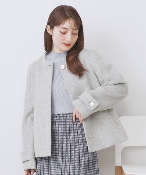 index（インデックス） ノーカラーコート コート ノーカラーショート