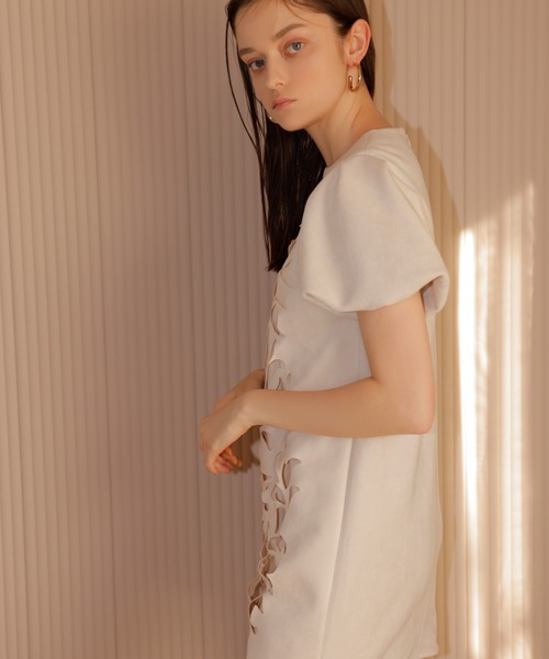 「EIMY ISTOIRE」 半袖ワンピース FREE ベージュ レディース_画像3