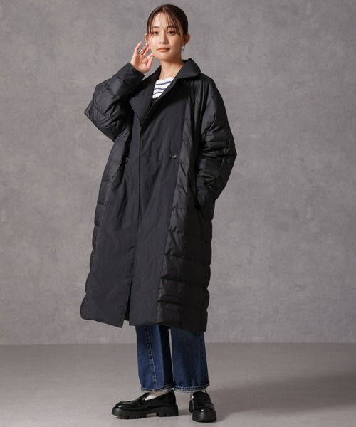 タイ厶セール☆ダウンコート【NISHIKAWAコラボ】 黒 NANO universe（ナノ・ユニバース） ダウンコート「NISHIKAWAコラボ